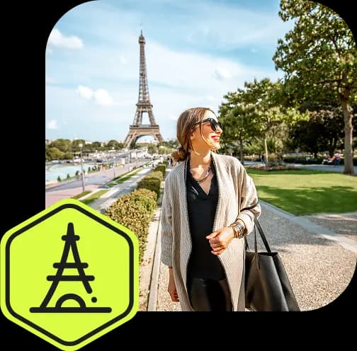 woman with the eiffel tower in the background woman with the eiffel tower in the background
